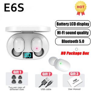 TWS E6S Bluetooth Earphones | Wireless Headset with Noise Cancelling