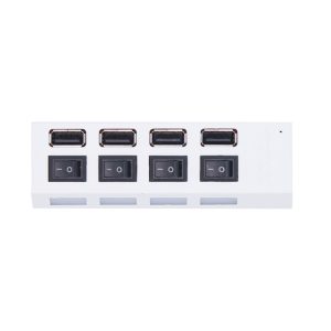 USB 2.0 Hub | Multi USB Splitter Hub with Power Adapter and Switch