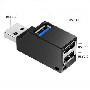 USB 3.0 Hub Adapter Extender | Mini Splitter Box with 3 Ports for High-Speed Connectivity